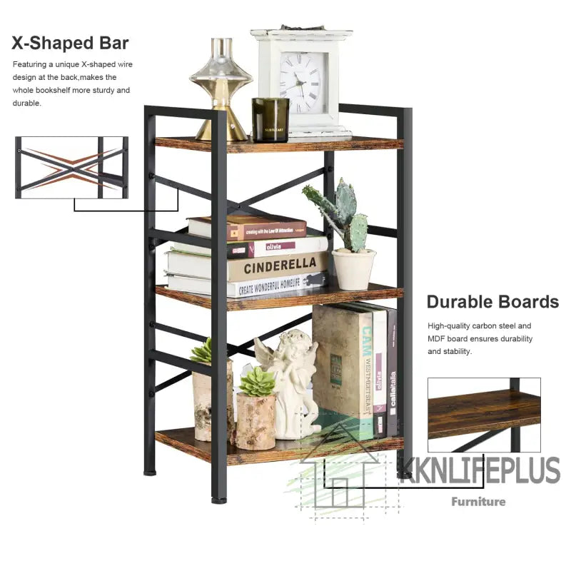 Early Christmas OFF🎄 KKN Metal & Wood Tier Industrial Bookshelf