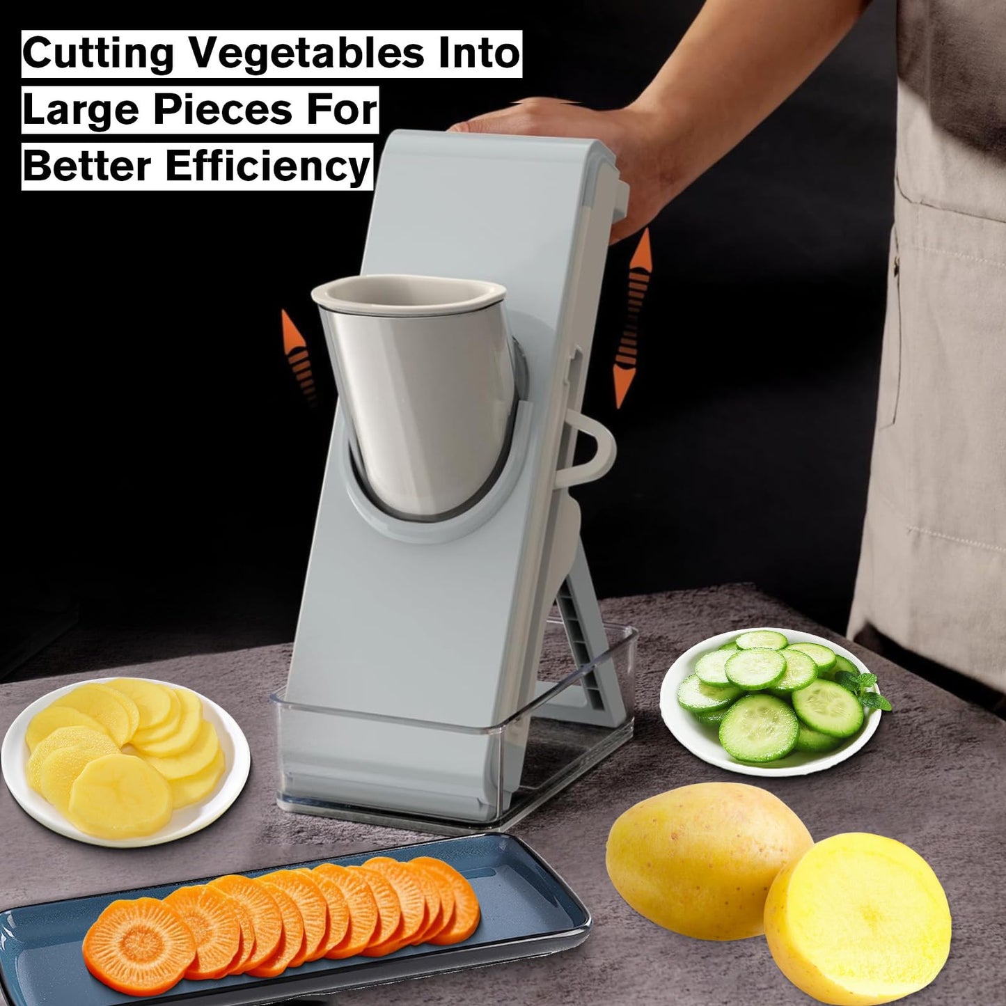 Eletronova Safe Mandoline Food Slicer, Vegetable Slicer for Kitchen